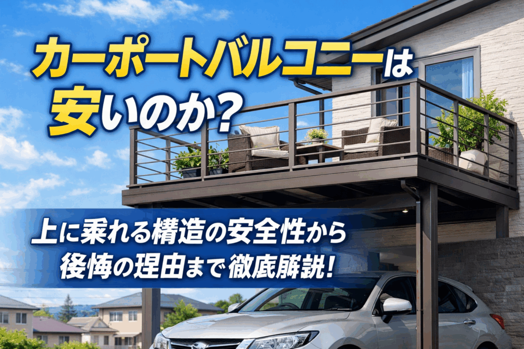 カーポートバルコニーは安いのか？上に乗れる構造の安全性から後悔の理由まで徹底解説！