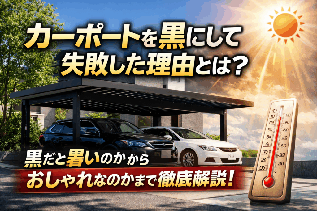 カーポートを黒にして失敗した理由とは？黒だと暑いのかからおしゃれなのかまで徹底解説！