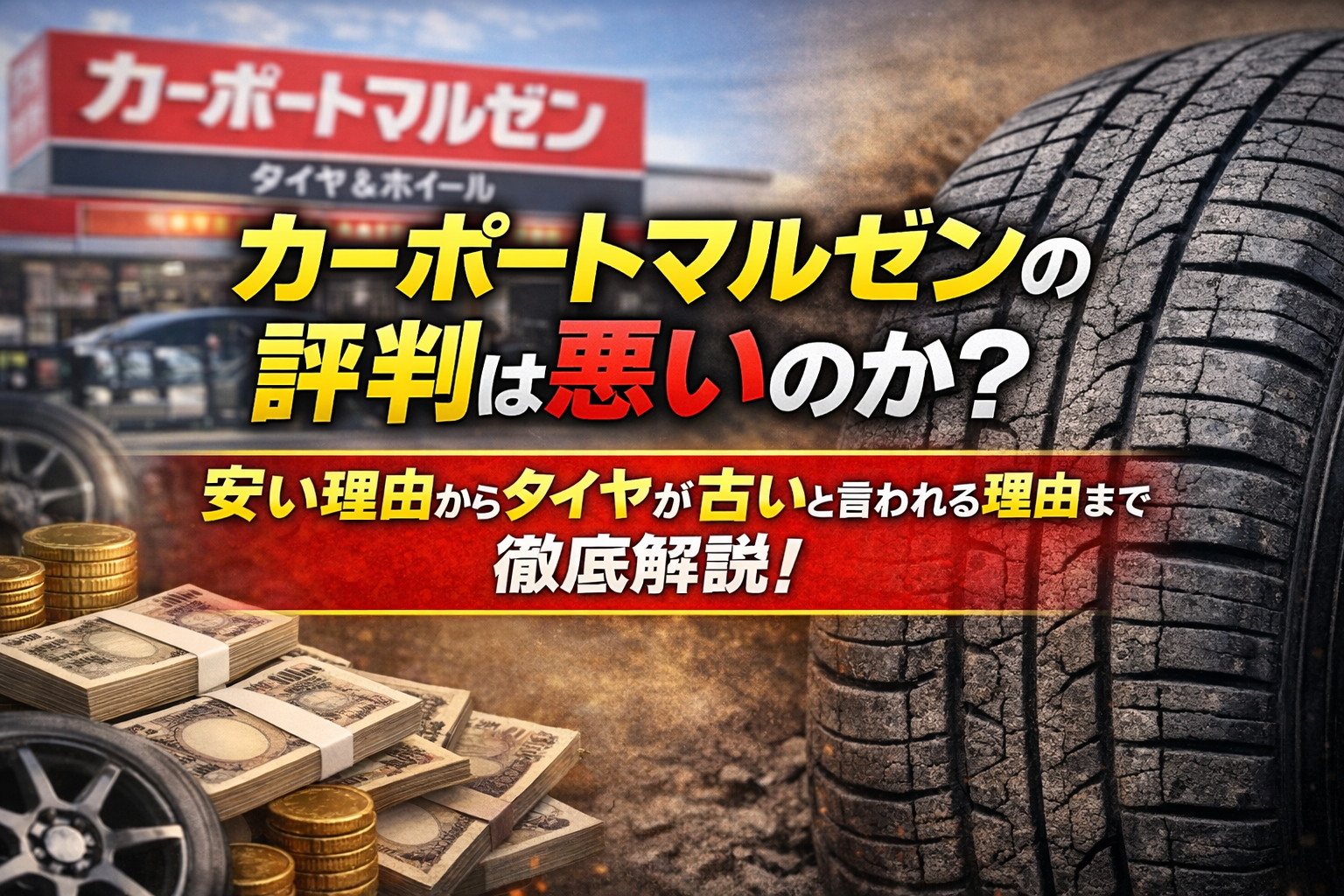 カーポートマルゼンの評判は悪いのか?安い理由からタイヤが古いと言われる理由まで徹底解説!