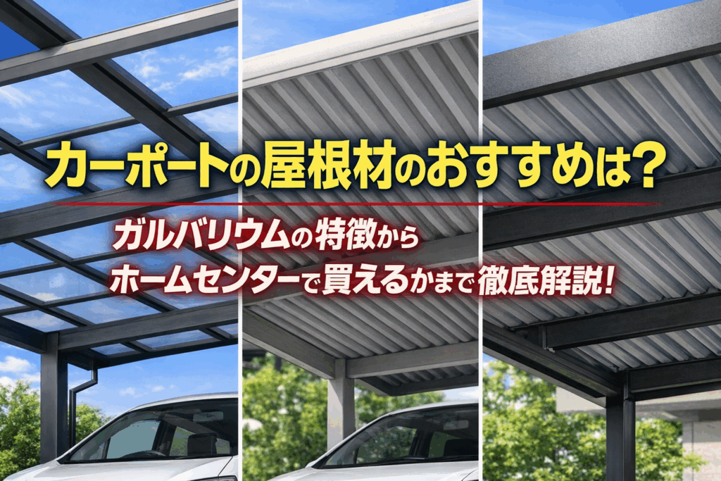カーポートの屋根材のおすすめは？ガルバリウムの特徴からホームセンターで買えるかまで徹底解説！