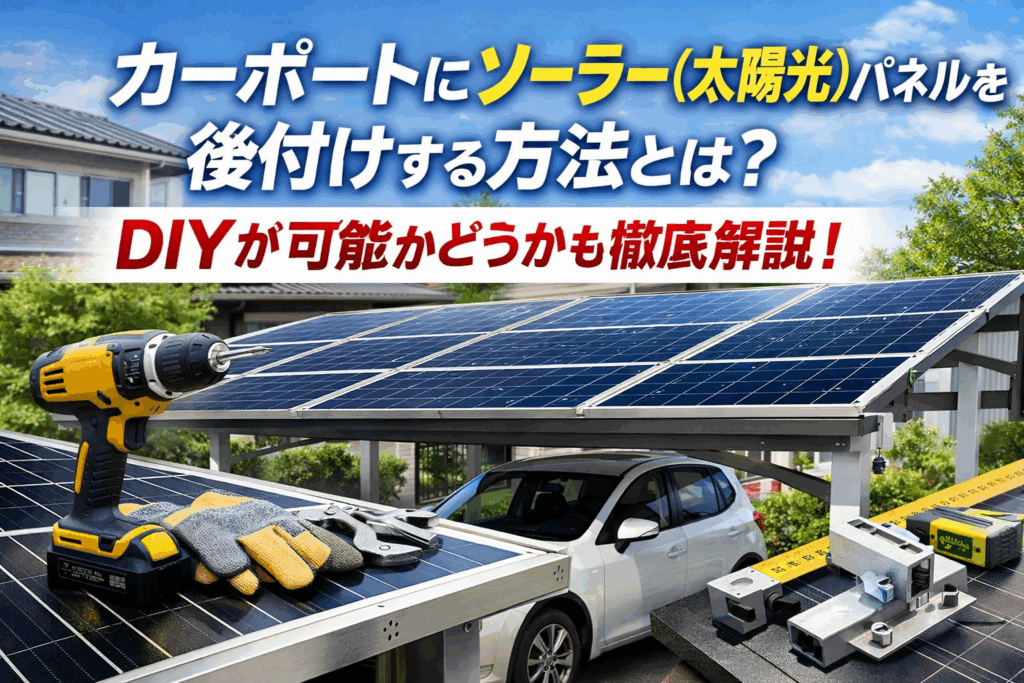 カーポートにソーラー(太陽光)パネルを後付けする方法とは？DIYが可能かどうかも徹底解説！