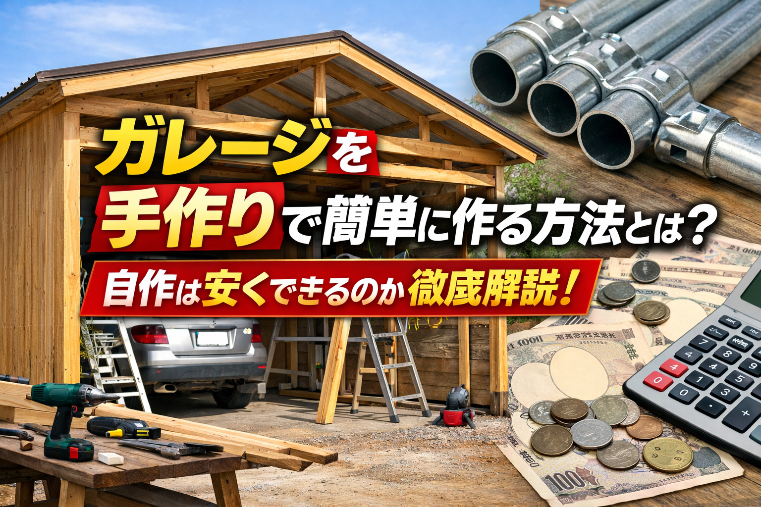 ガレージを手作りで簡単に作る方法とは?自作は安くできるのか徹底解説!