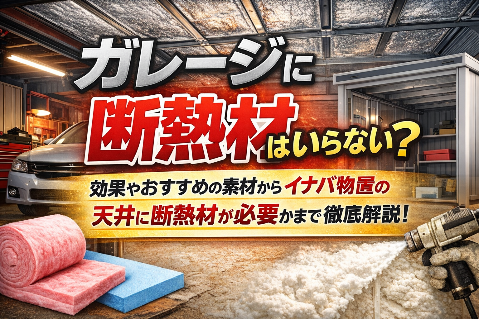 ガレージに断熱材はいらない？効果やおすすめの素材からイナバ物置の 