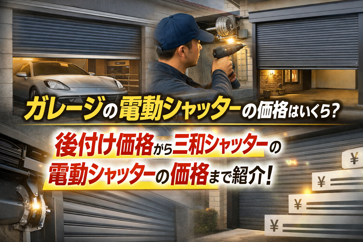 ガレージの電動シャッターの価格はいくら？後付け価格から三和シャッターの電動シャッターの価格まで紹介！