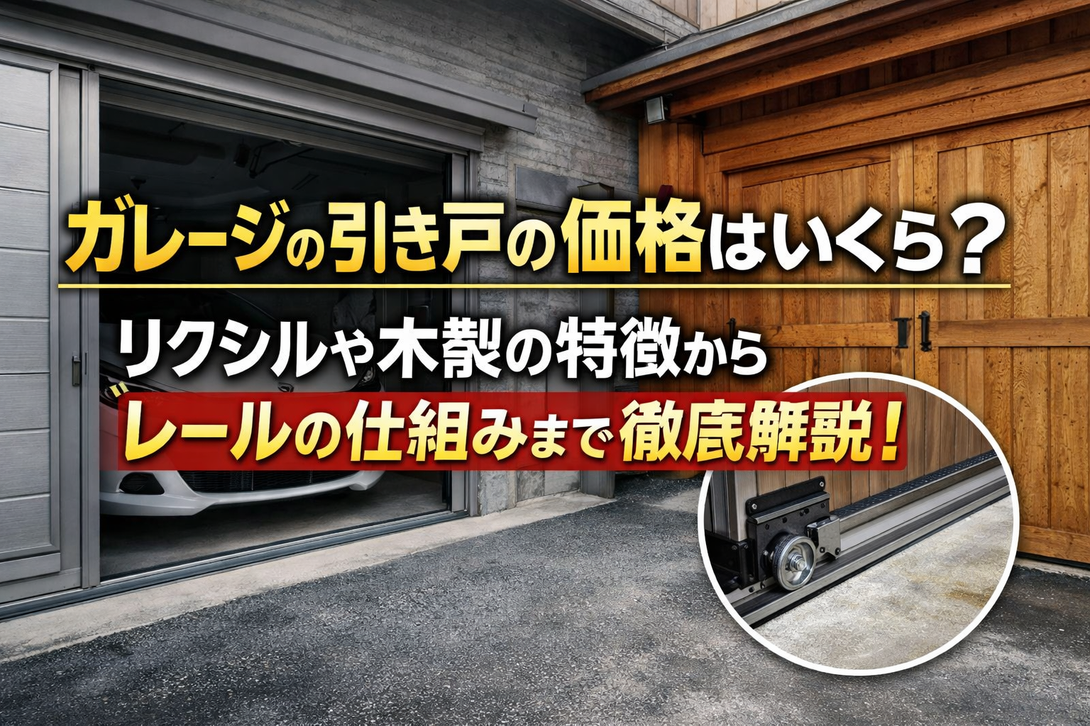 ガレージの引き戸の価格はいくら？リクシルや木製の特徴からレールの仕組みまで徹底解説！